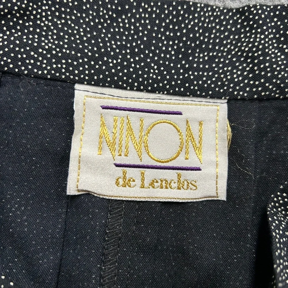 Ninon de Lenclos Skirt Womens Size 25 Black Polka Dot Pleated Midi Vintage